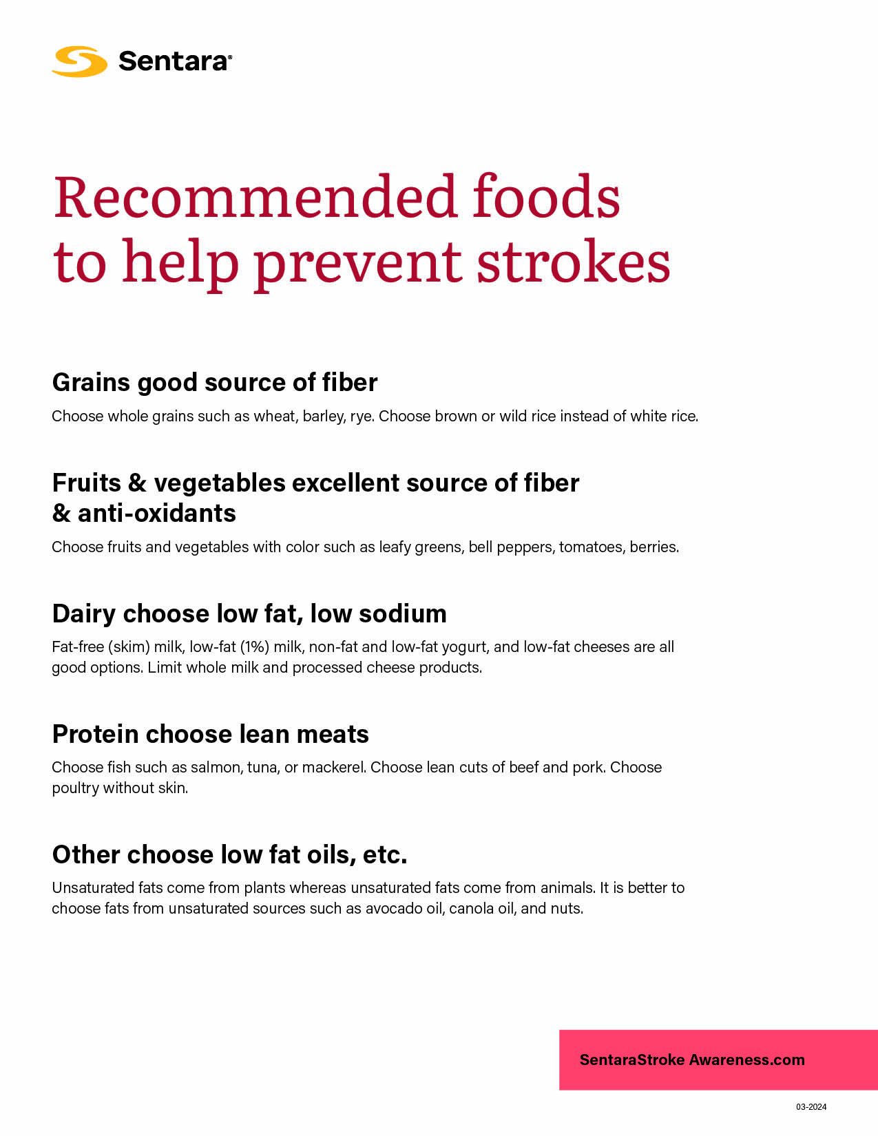 Recommended foods to help prevent stroke